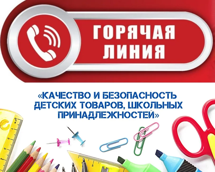 Горячая линия по вопросам качества и безопасности детских товаров, школьных принадлежностей стартует с 10 августа и продлится до 21 августа